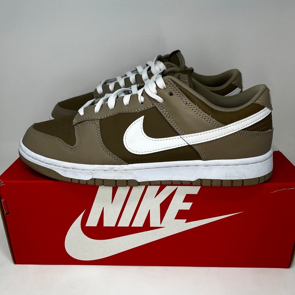 Nike Dunk Low Retro Khaki White-Hazel Rush Sneakers Mens Size 9 - Picture 3 of 8